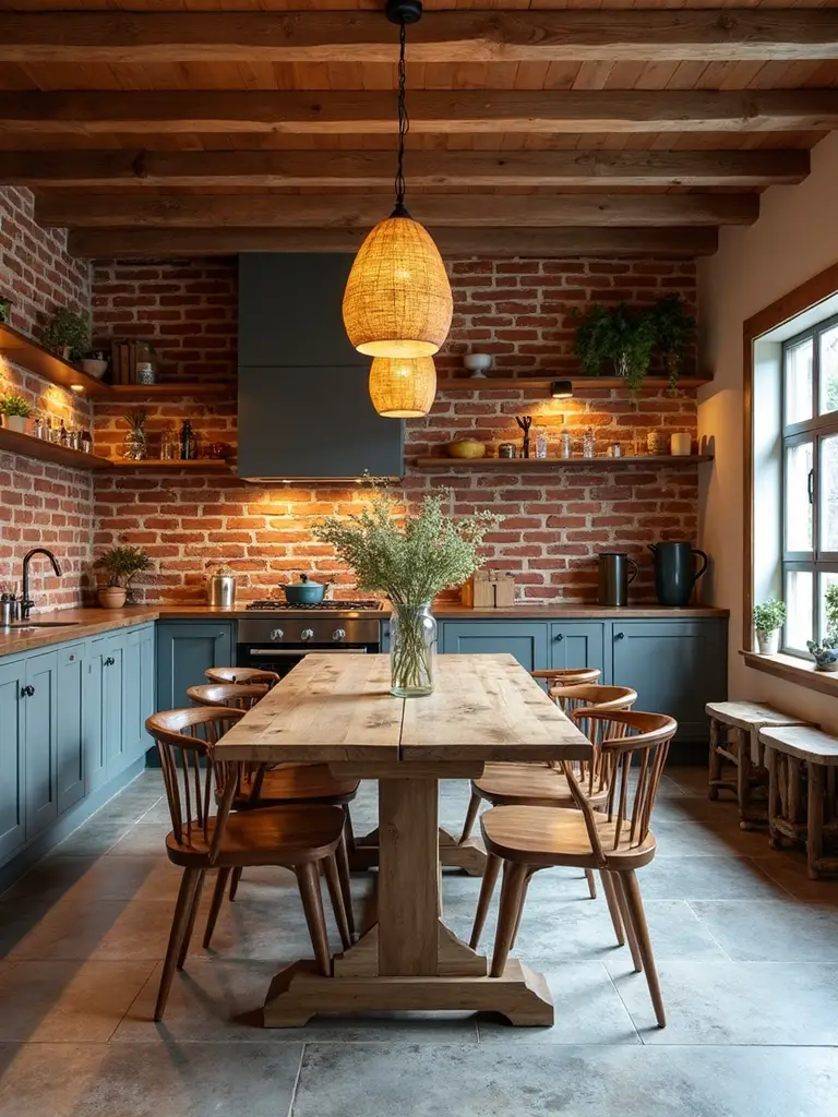 rustic charm through stone and brick