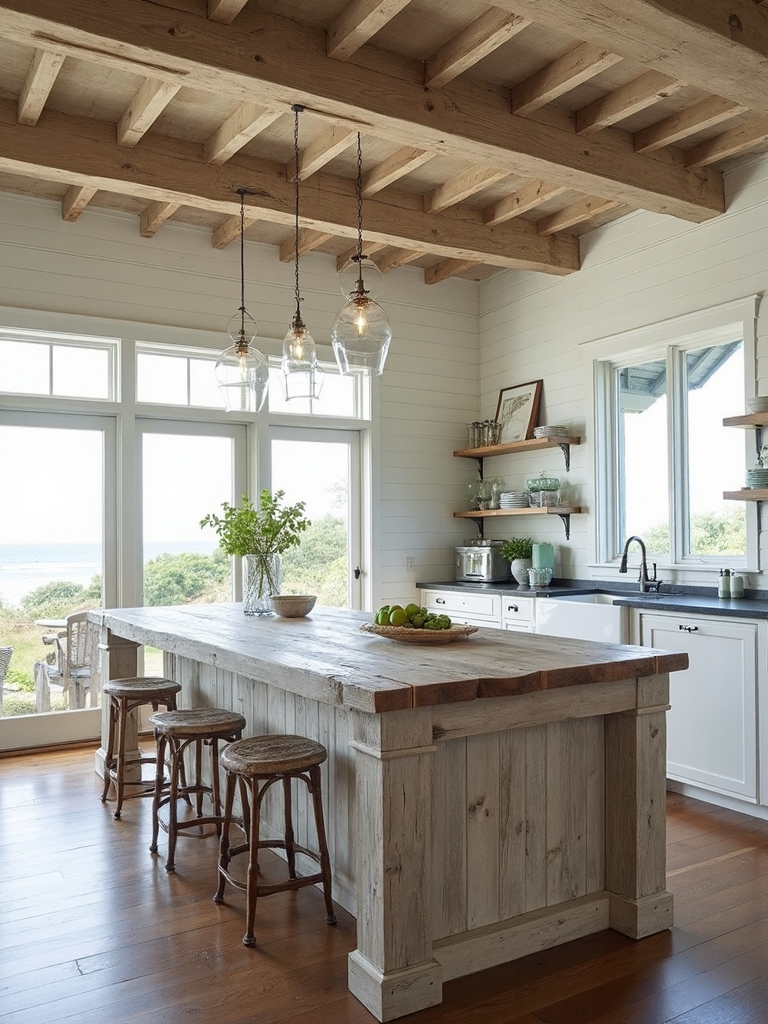 rustic coastal farmhouse kitchen design