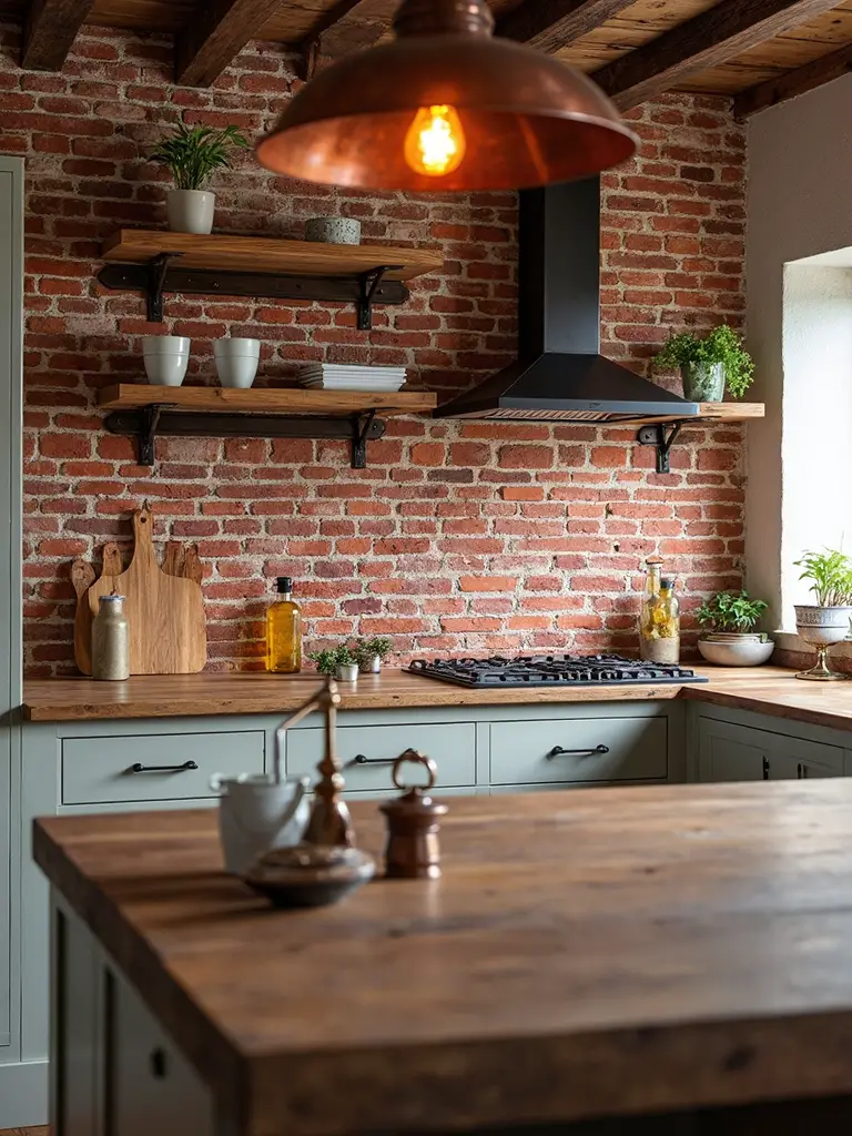 rustic cozy timeless durable backsplash