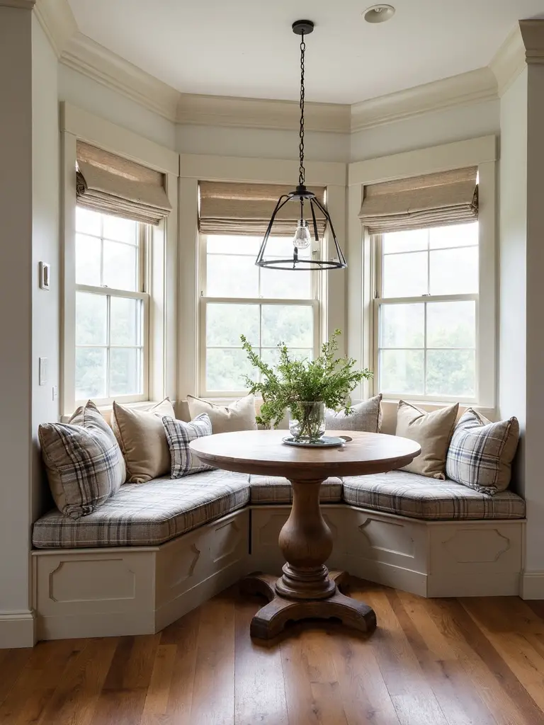 rustic farmhouse cozy banquette charm