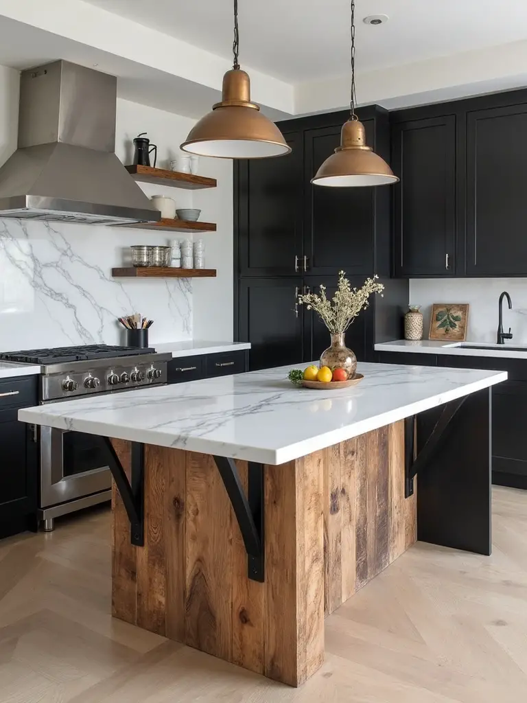 rustic modern material blending contrast harmony