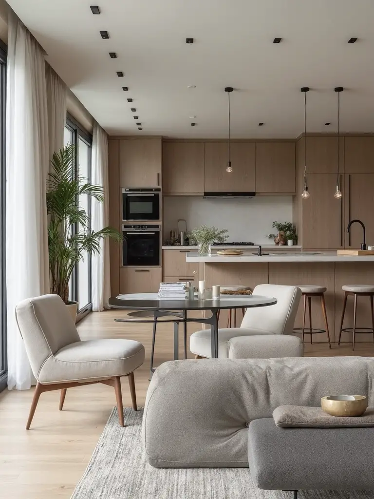scaled furniture enhances flowing functionality