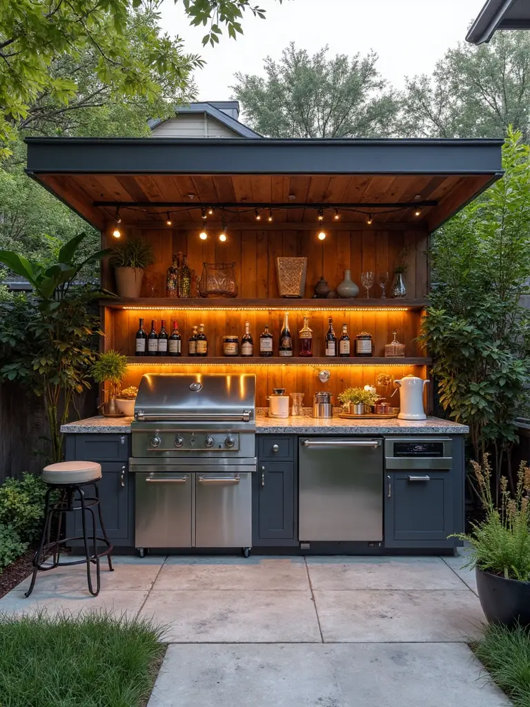 seamless coastal inspired outdoor kitchen dining