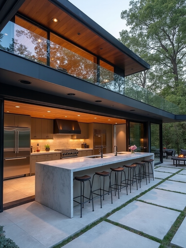 seamless indoor outdoor kitchen connectivity