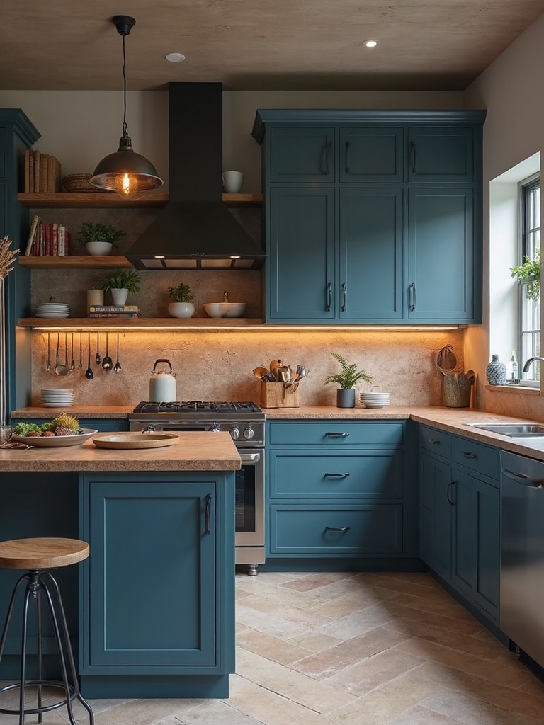 serene earthy kitchen color palette
