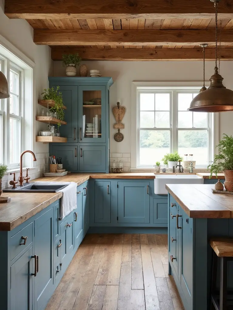 serene rustic farmhouse kitchen design