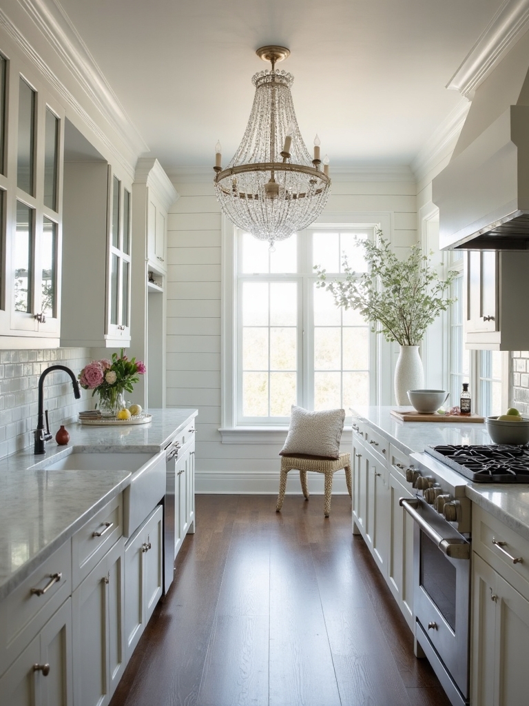 shimmering statement lighting transforms kitchen