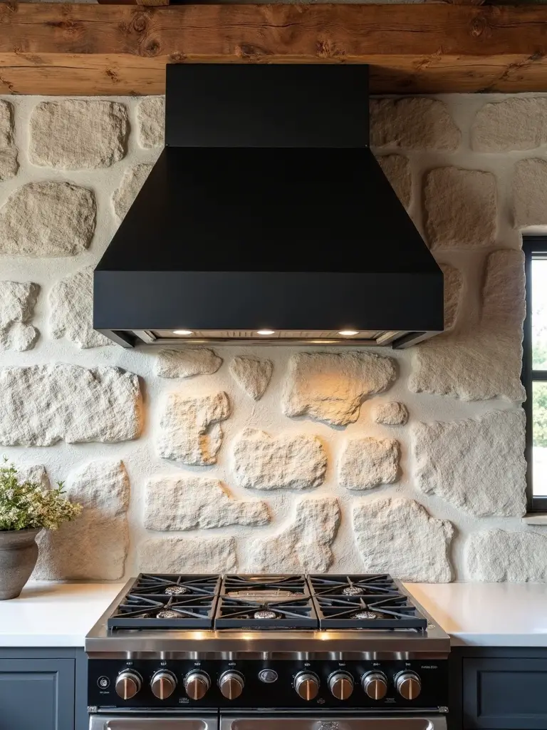 sleek steel rustic stone visual drama
