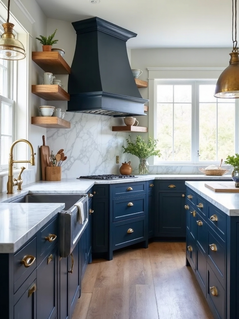 sophisticated coastal farmhouse kitchen design