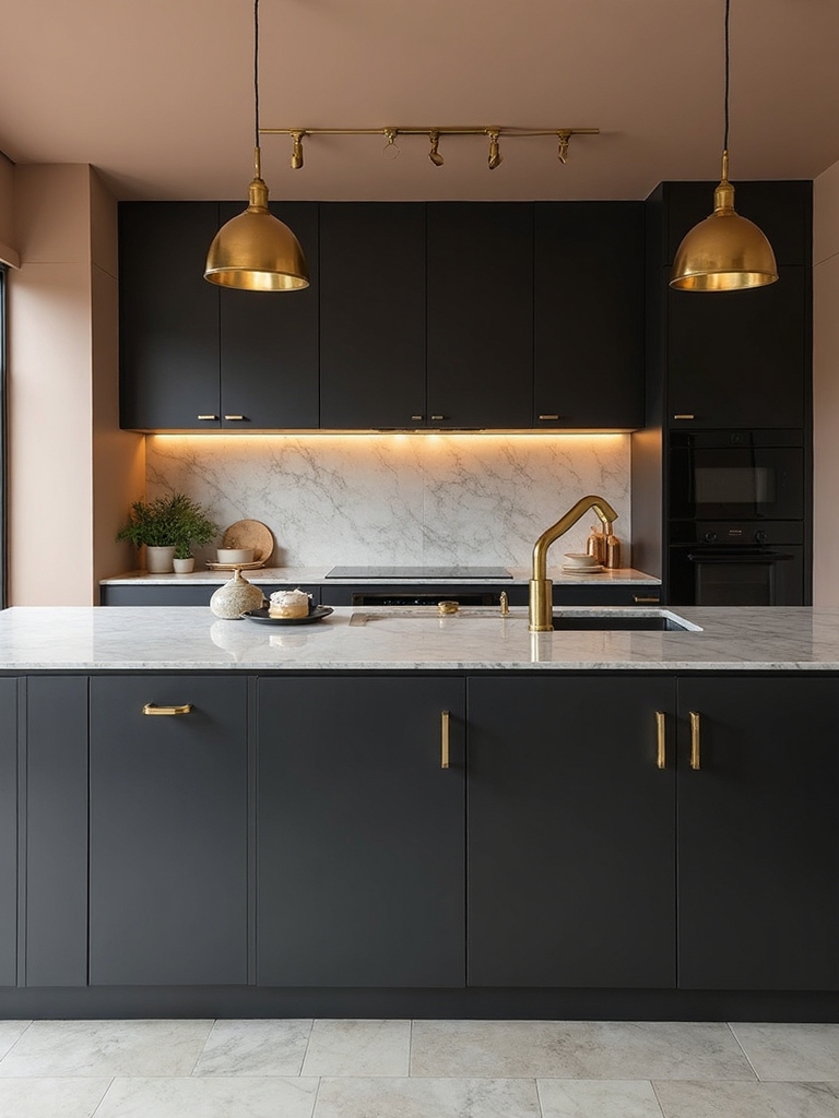 sophisticated dark and moody kitchen