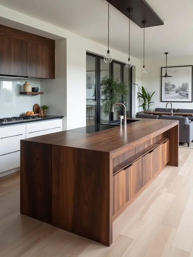 sophisticated walnut centerpiece modern functionality