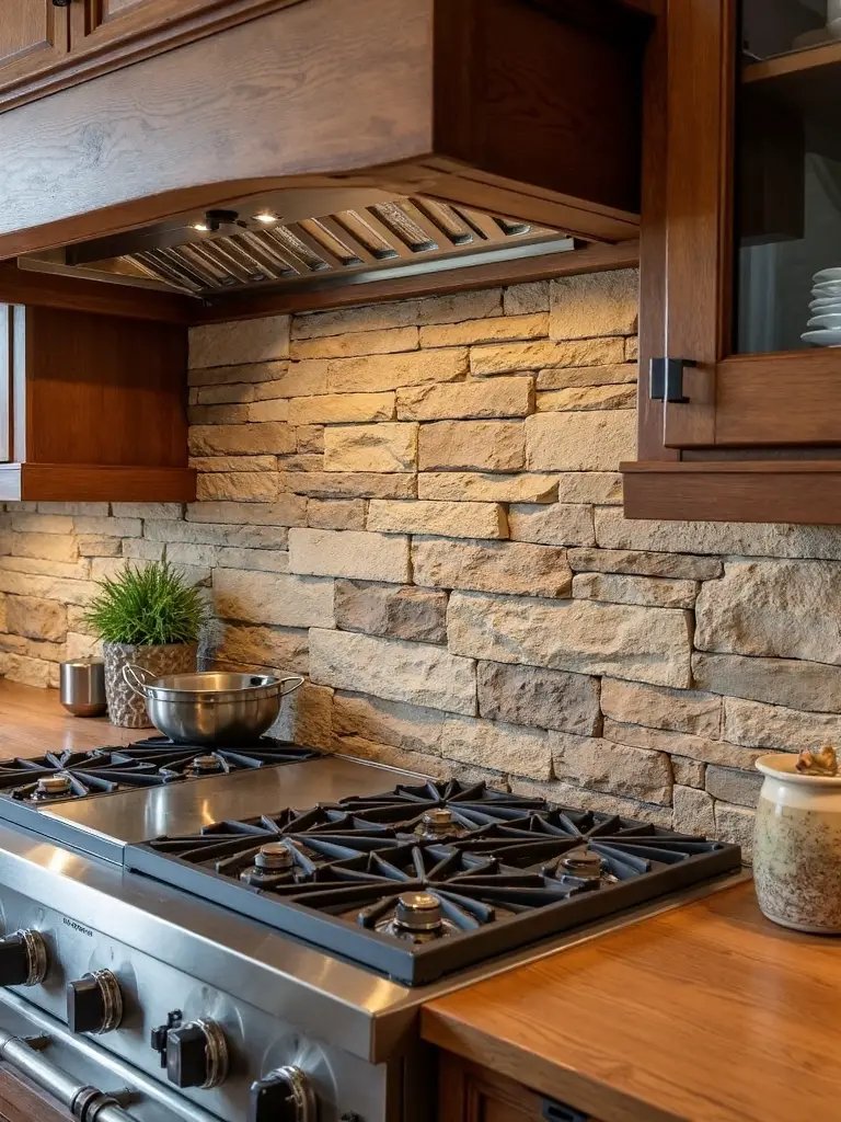 stacked stone texture creates rustic charm