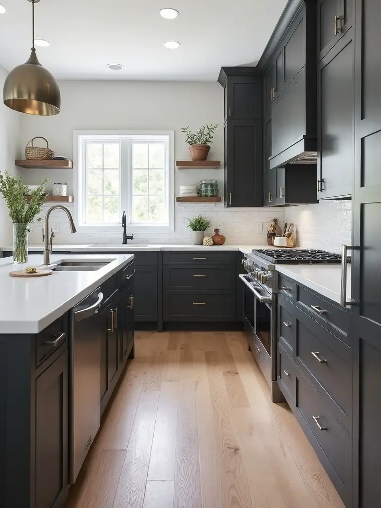 striking sophisticated farmhouse contrast