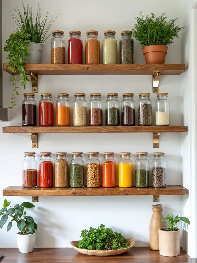 vibrant spice storage decor enhances kitchen