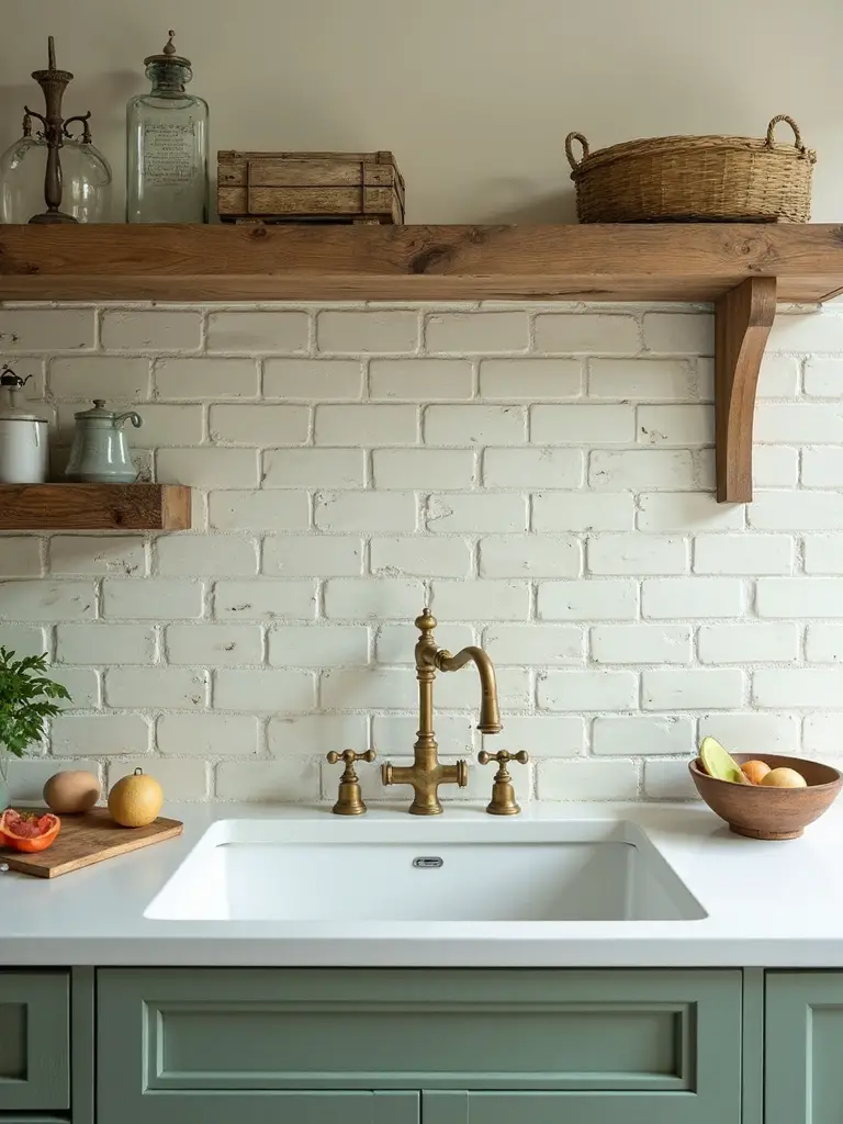 vintage rustic weathered backsplash charm