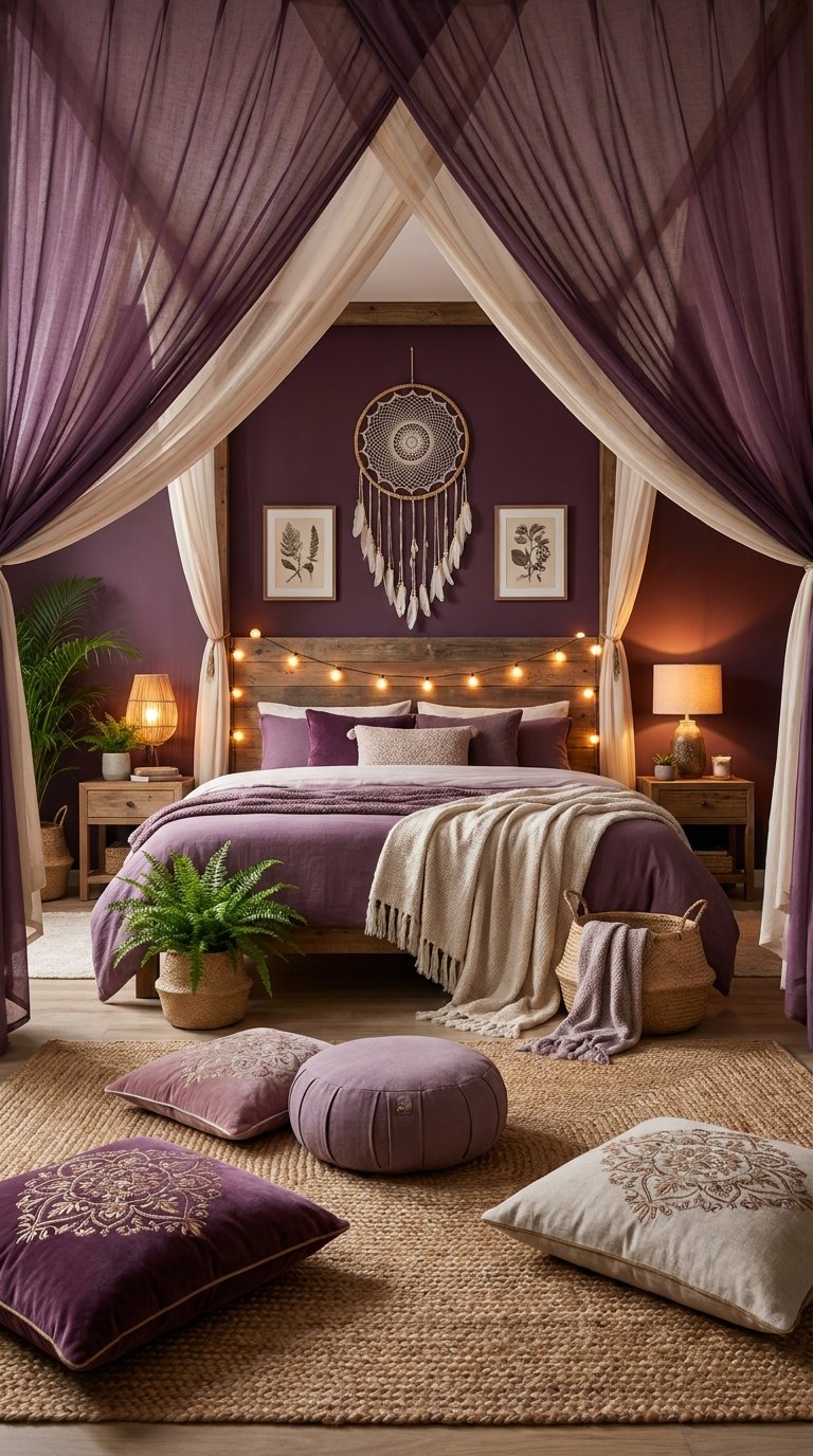 14 Purple Boho Bedroom Ideas for a Magical Vibe