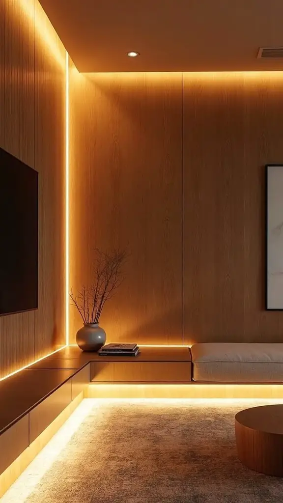 accentuate natural materials with strategic lighting