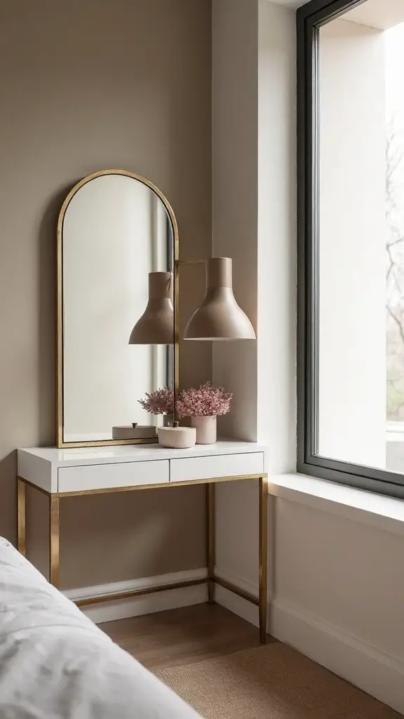airy functional visual lightness dressing table
