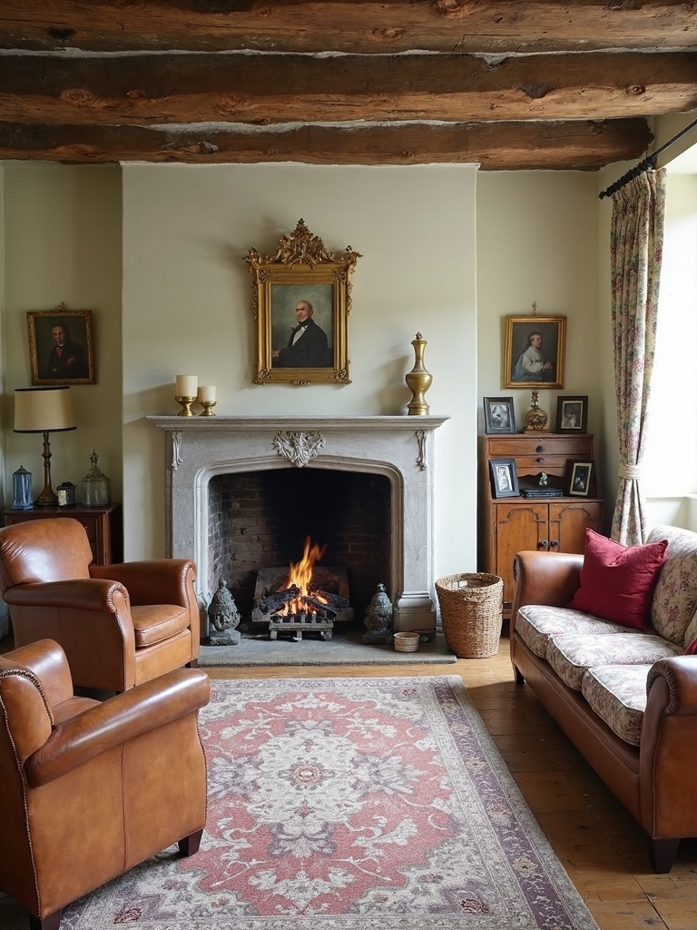 antique charm cottage living space