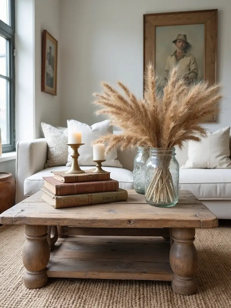 antique conversation starting farmhouse living room