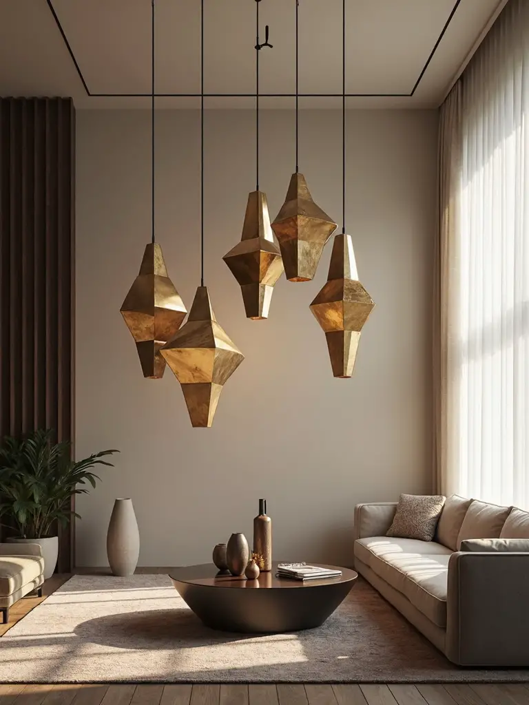 artistic sculptural pendant statement lighting