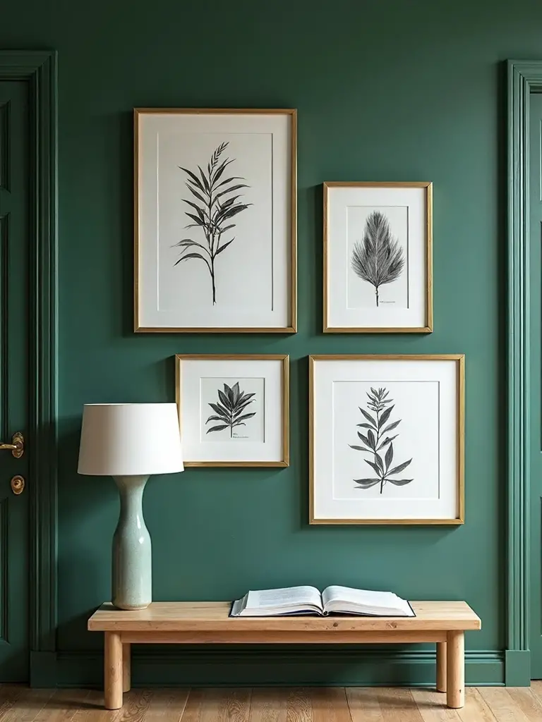 asymmetrical curated complementary gallery wall