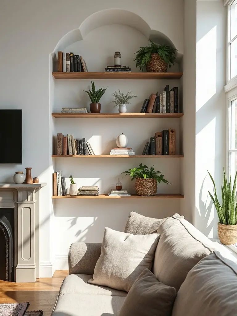 asymmetrical varied staggered functional storage