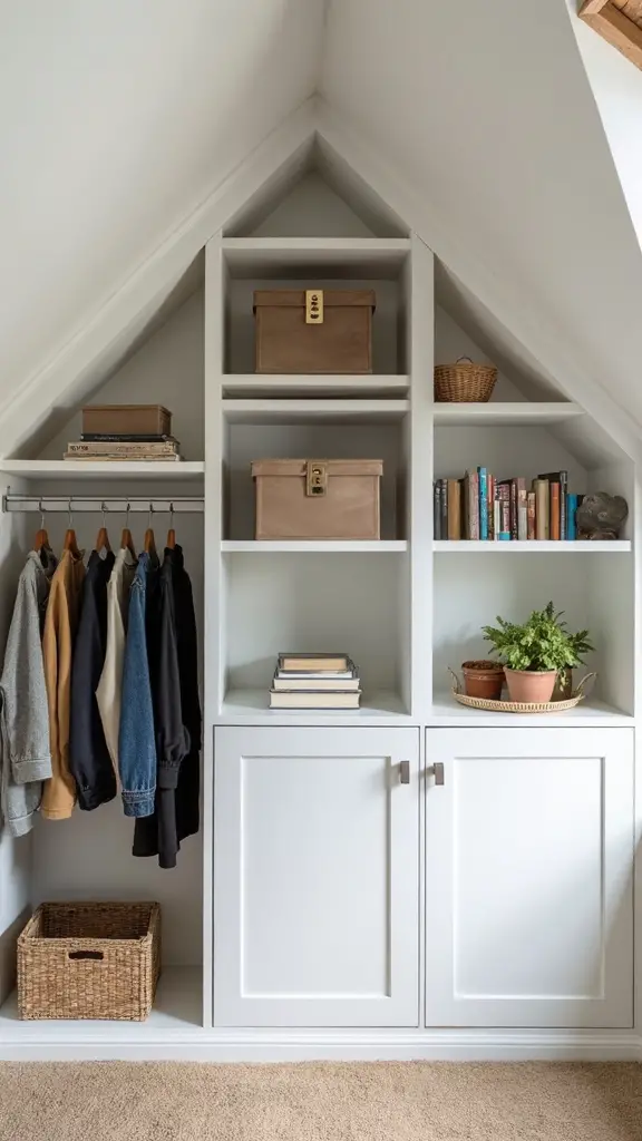 attic storage solutions maximize sloped spaces