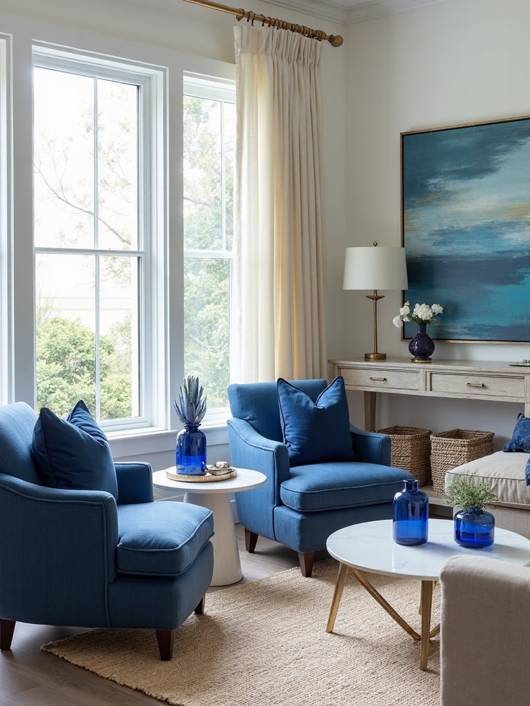 balanced blue water inspired coastal atmosphere