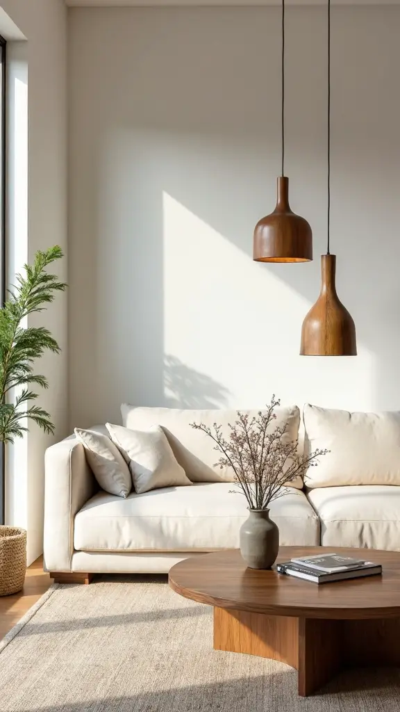 balanced lighting over low profile furniture