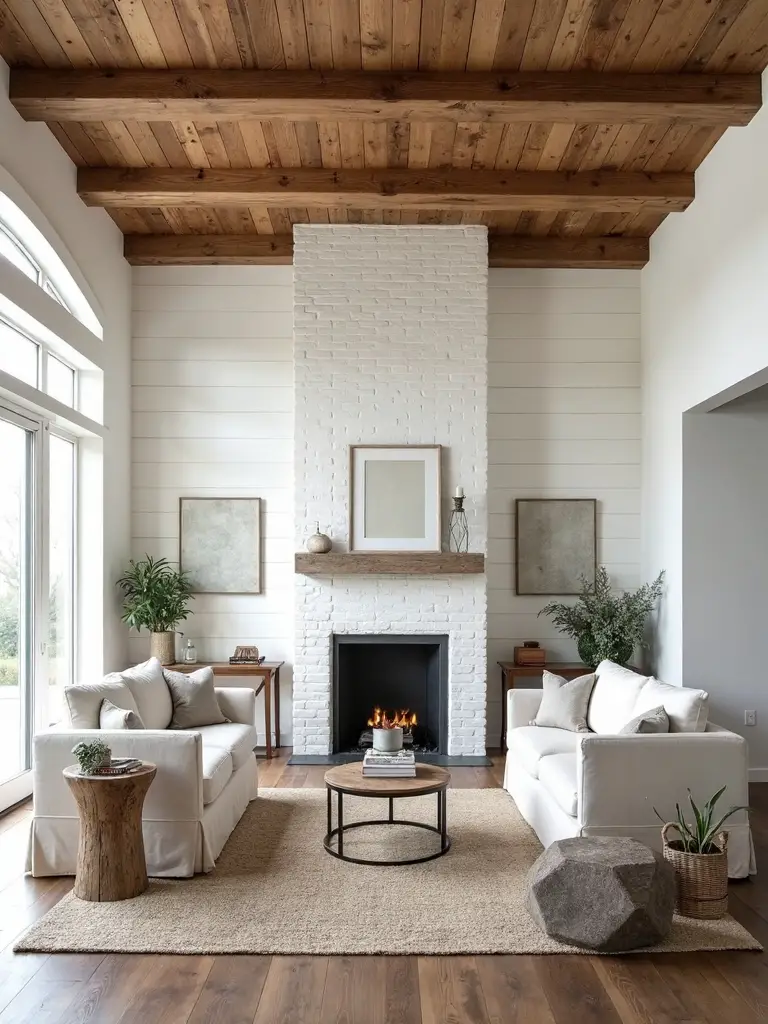 balanced rustic modern wood white contrast