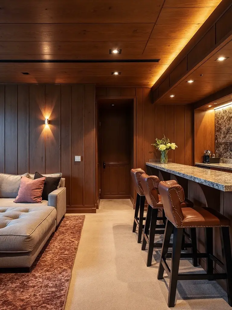 basement wet bar for easy entertaining
