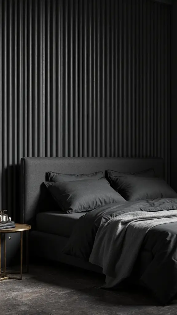black ribbed textural accent