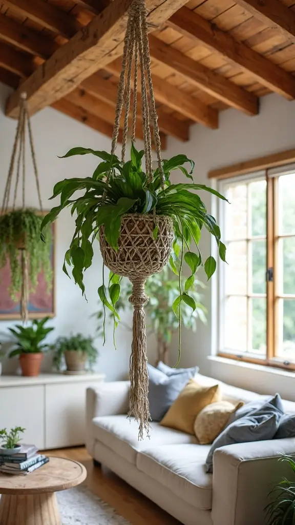 bohemian inspired suspended indoor oasis