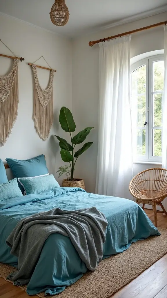 breezy blue boho bedroom bliss