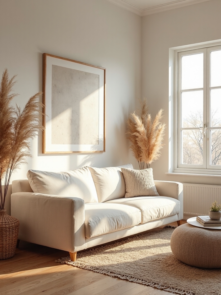 bright airy minimalist living room