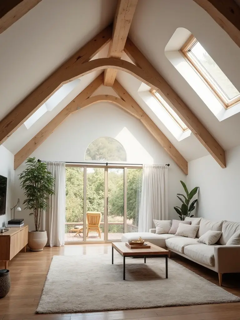 bright airy natural lit attic living spaces