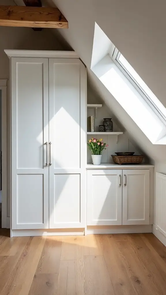 built in storage for angled walls