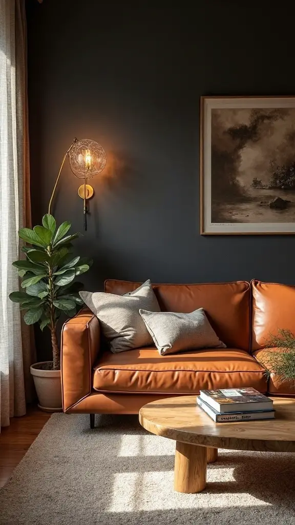 charcoal brown sophisticated warmth anchors space