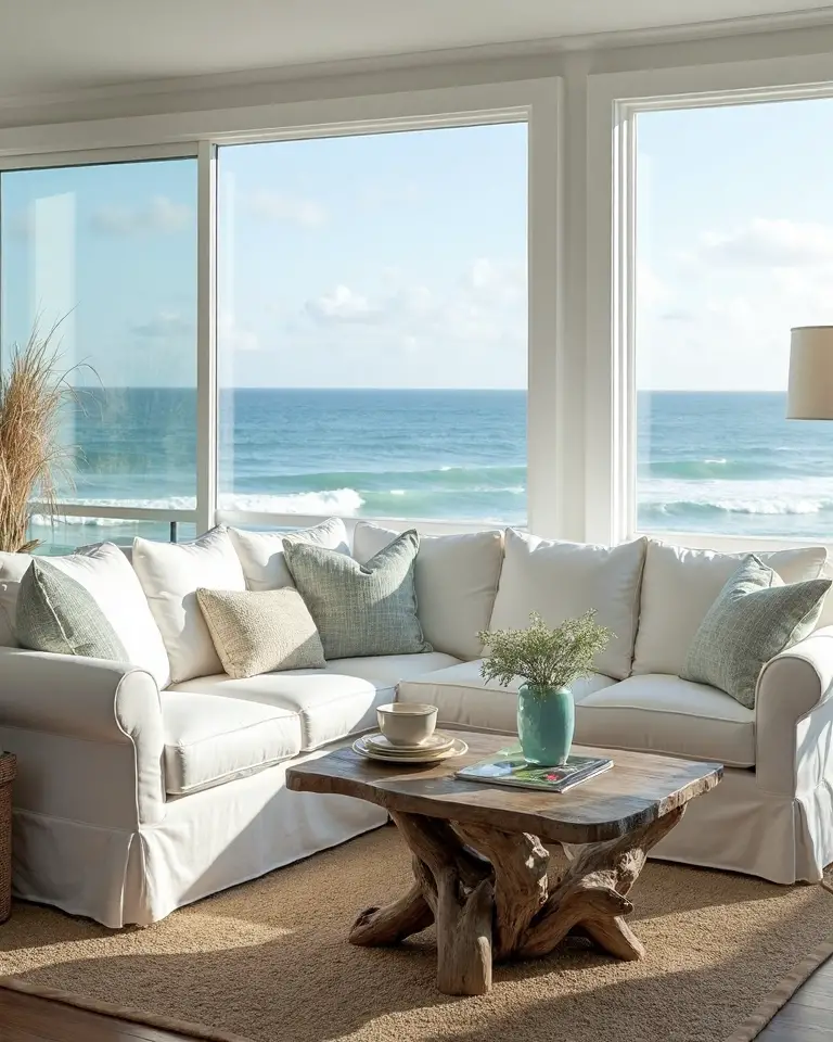 coastal getaway inspired living rooms