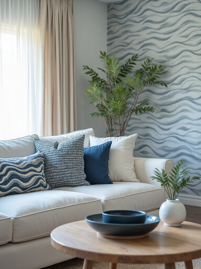 coastal living room wavy patterns