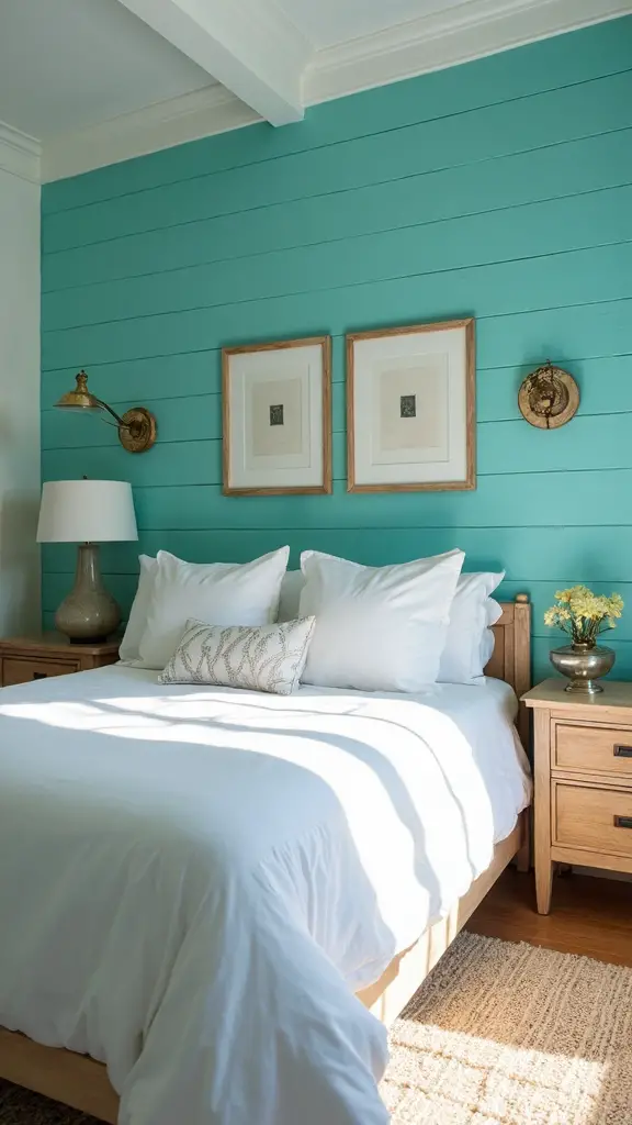 coastal modern turquoise shiplap sanctuary