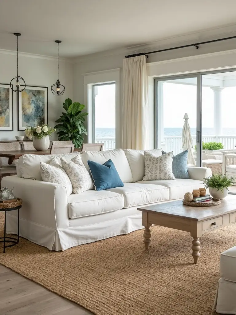 coastal natural fiber textured rugs