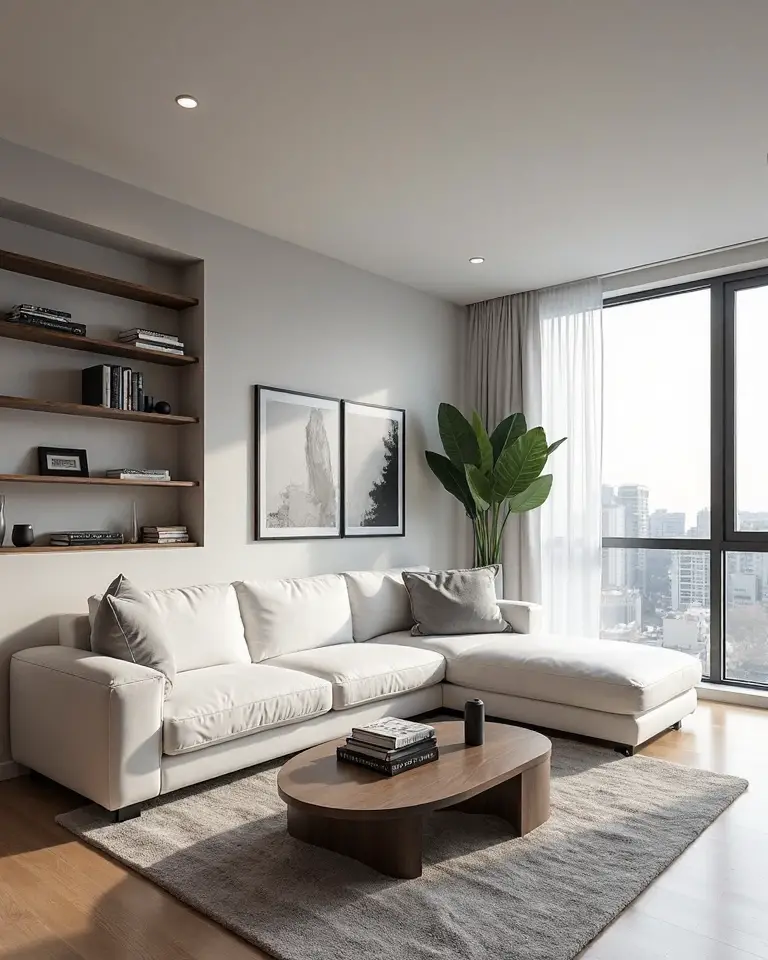compact condo living room design