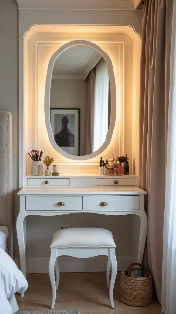 compact functional corner beauty stations