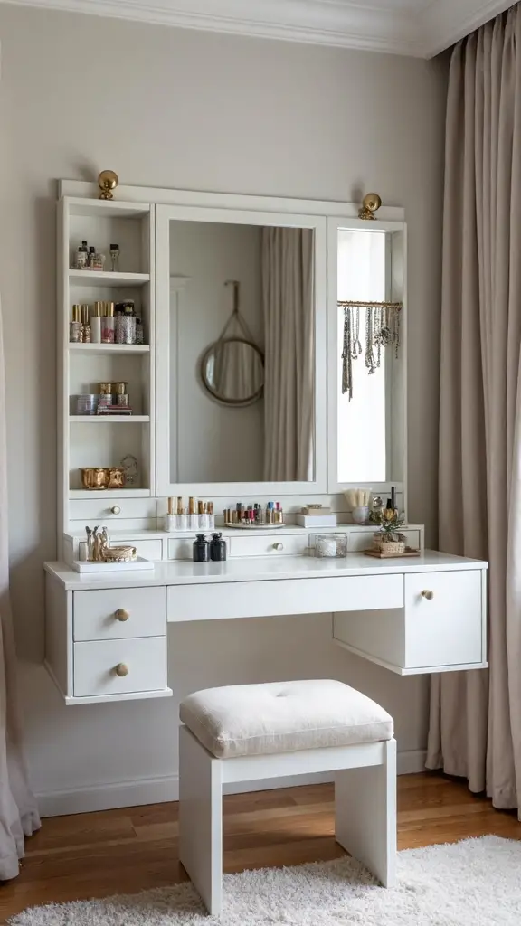 compact multifunctional storage savvy dressing table
