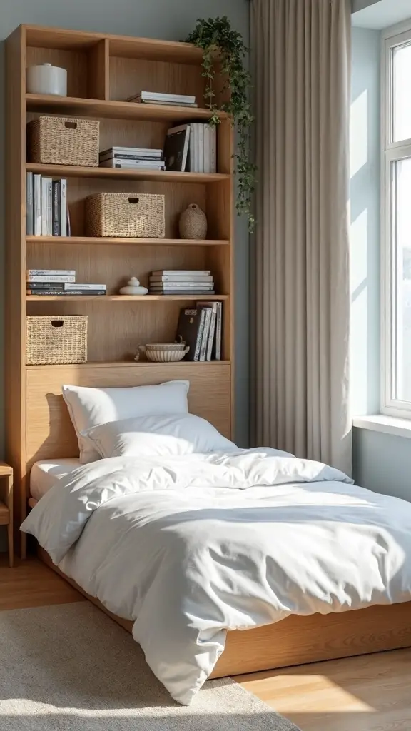 compact space maximizing storage headboard