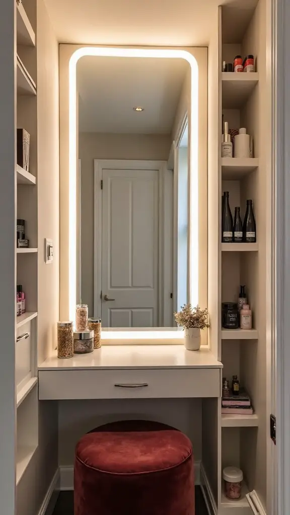 compact versatile closet dressing station