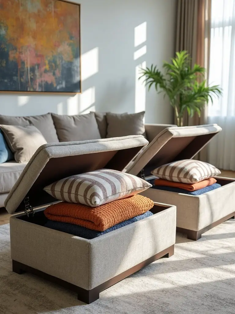 concealed storage for living essentials