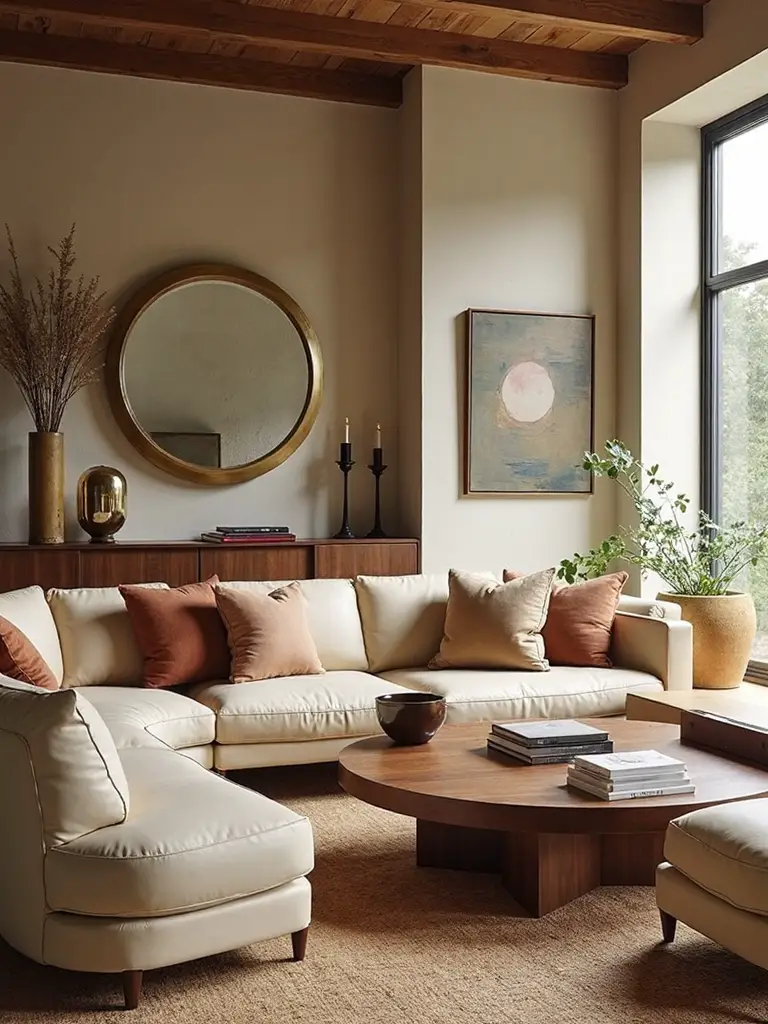 consistent material harmonizes vintage and modern